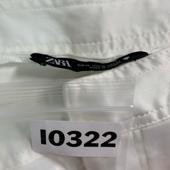 Zara XL Ivory Ruched Satin Effect Cargo Pant Wide Leg High Rise *flaw - Picture 4 of 13